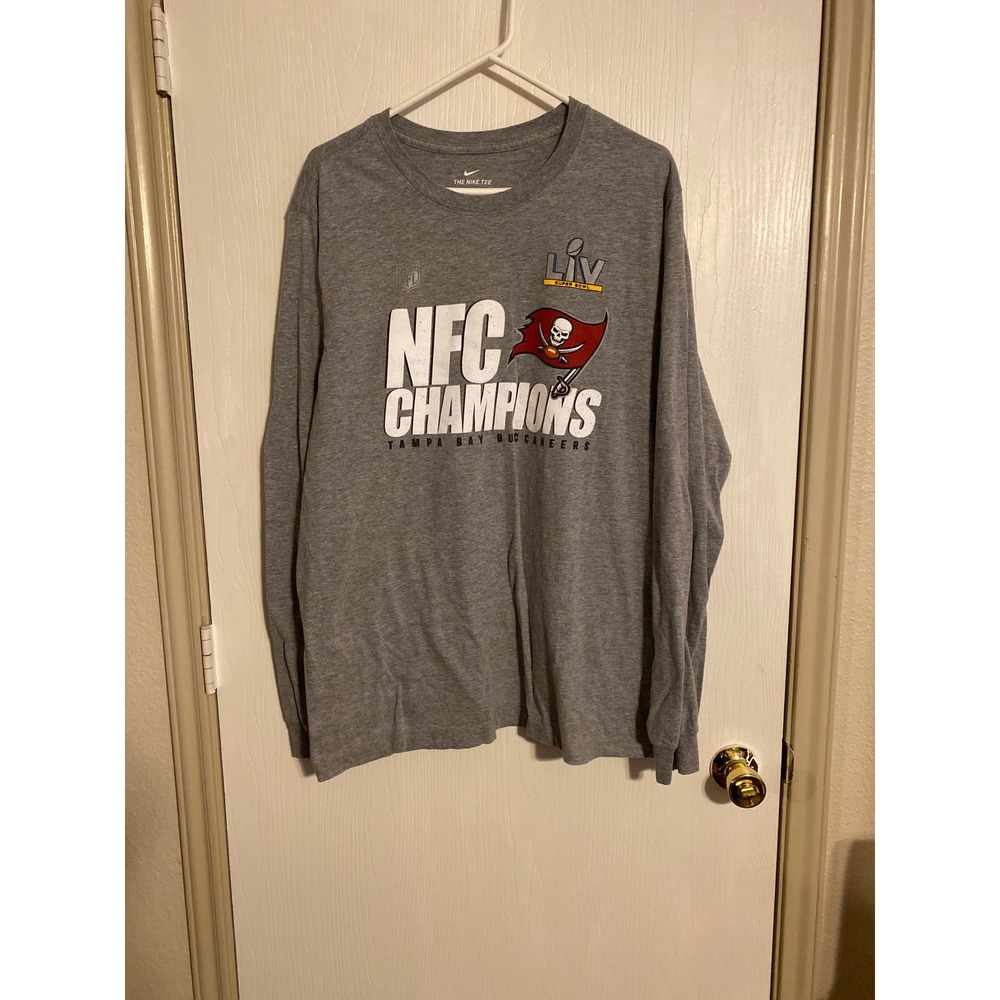 Nike Tampa Bay Buccaneers NFC Champions Super Bowl LV Long Sleeve Gray XL 0246